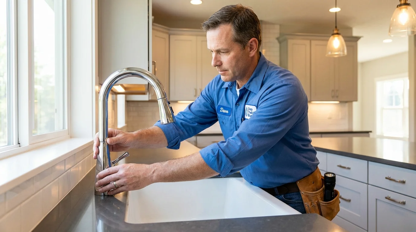Kitchen faucet installation by Johns Plumbing LLC in Devils Lake